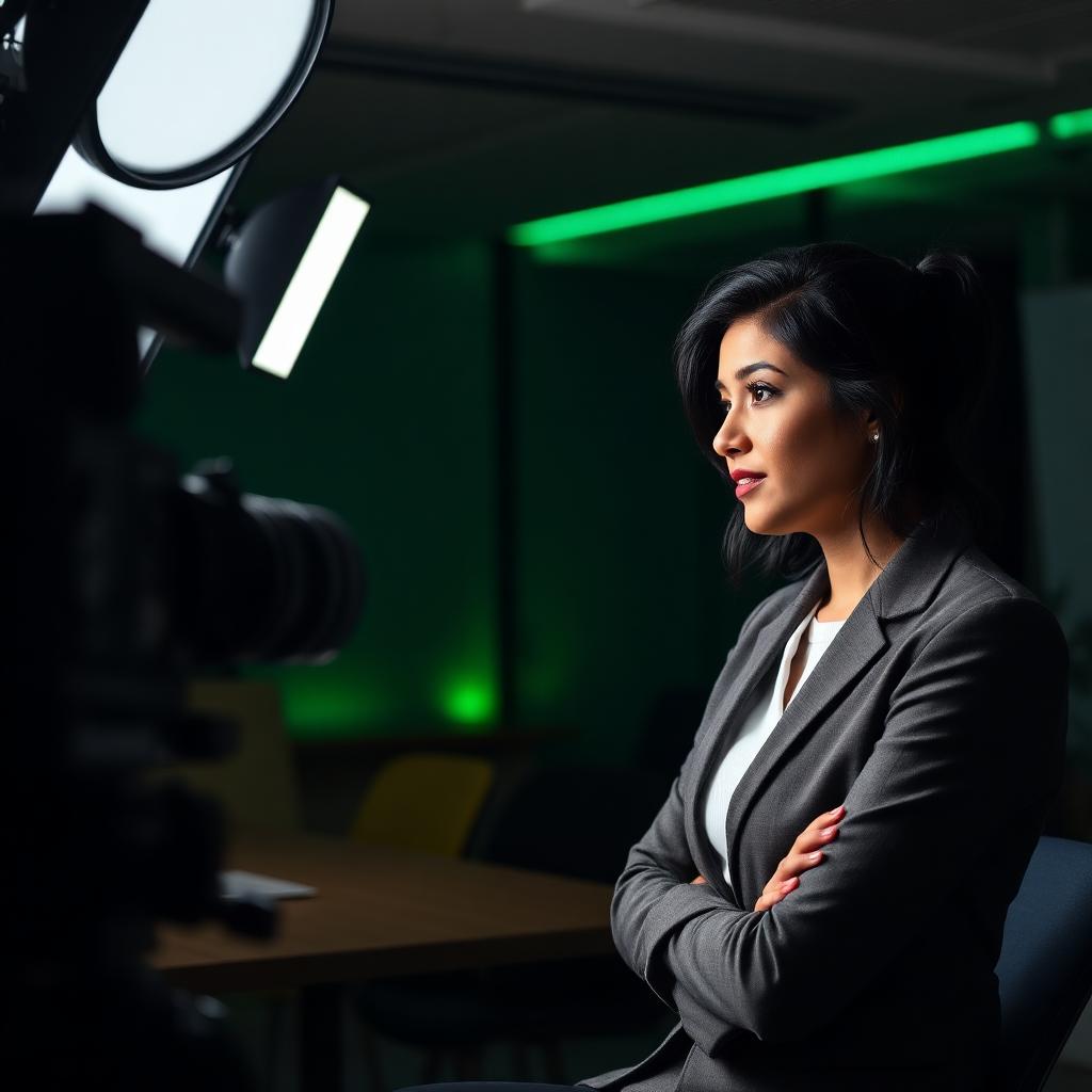 Business consultant creating a professional social media video